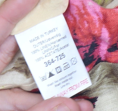 Next Women Multicoloured Floral Sheath Dress Size 12 Linen