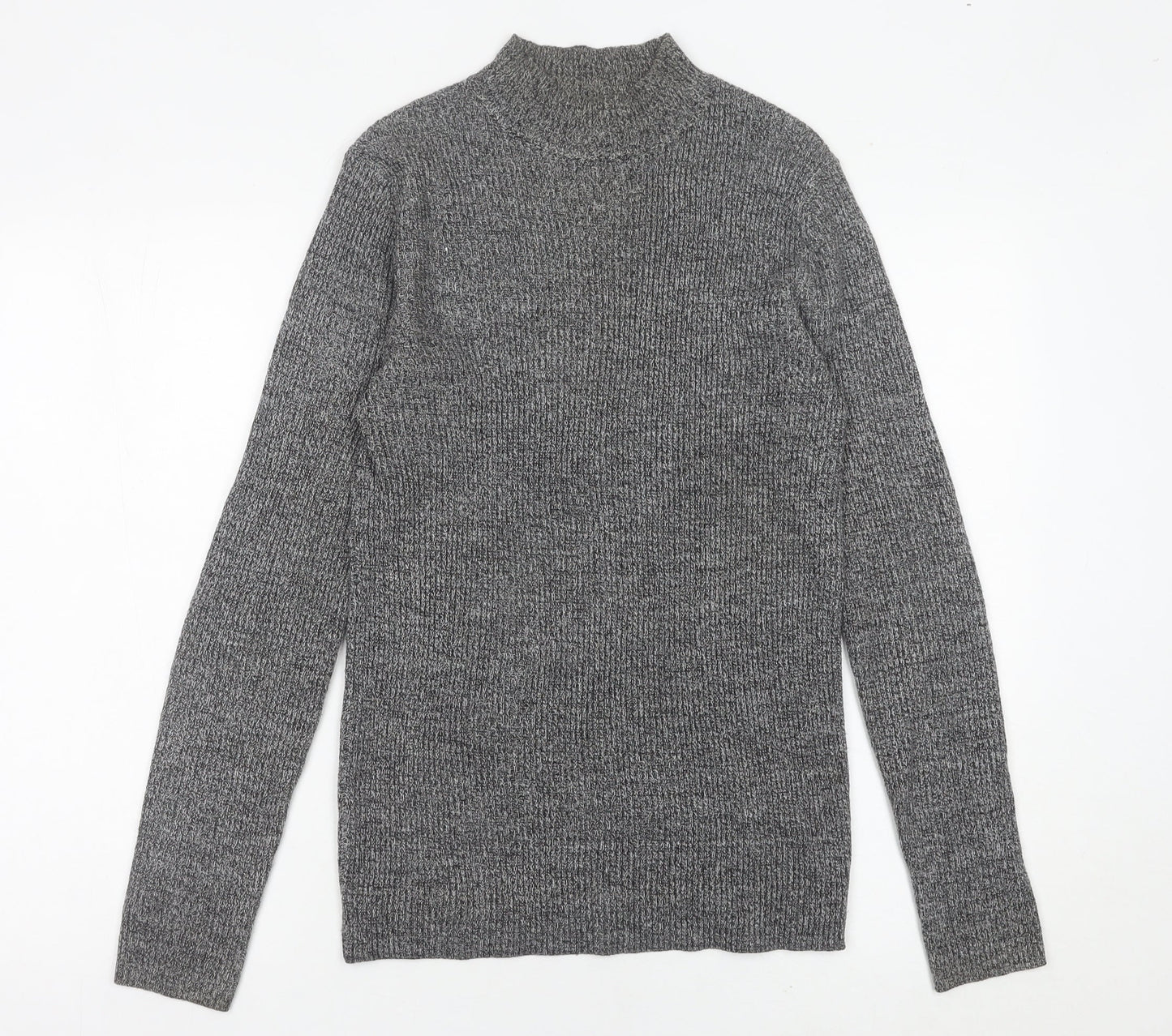 ASOS Men’s Grey Mock Neck Pullover Jumper Size M Acrylic Knit