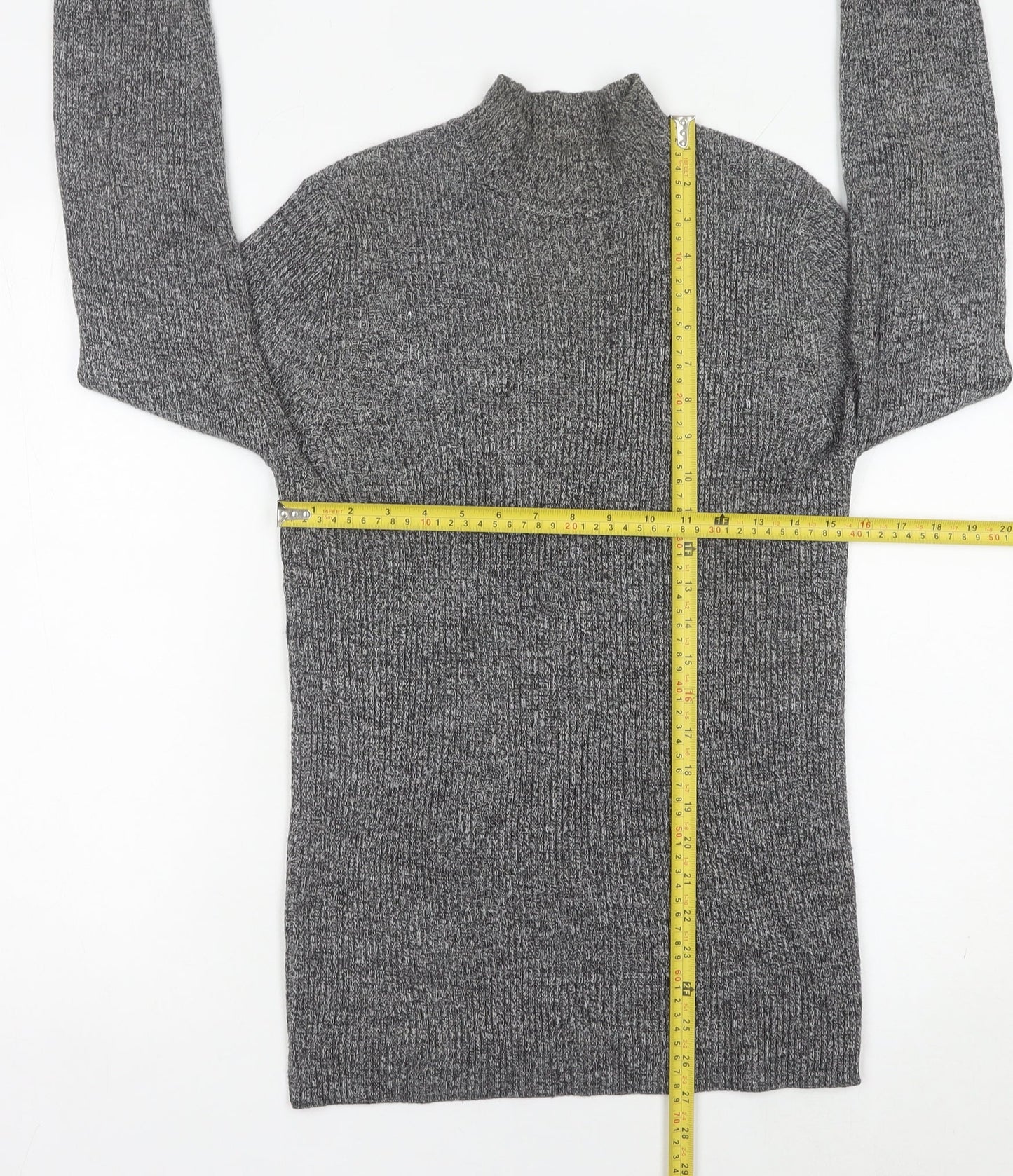 ASOS Men’s Grey Mock Neck Pullover Jumper Size M Acrylic Knit