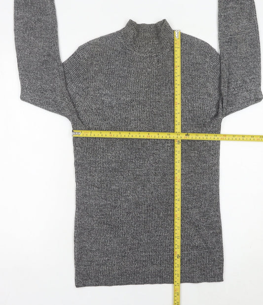 ASOS Men’s Grey Mock Neck Pullover Jumper Size M Acrylic Knit