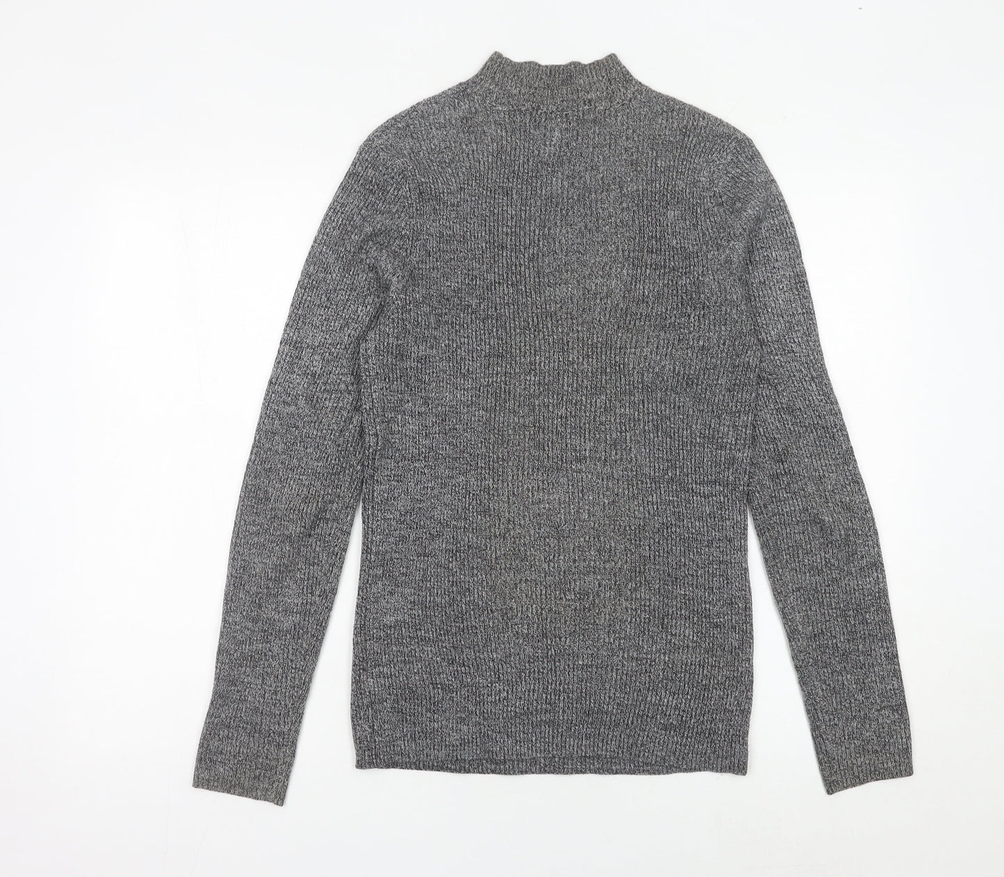 ASOS Men’s Grey Mock Neck Pullover Jumper Size M Acrylic Knit