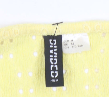 Womens UK Size 14 H&M Yellow Cropped Blouse