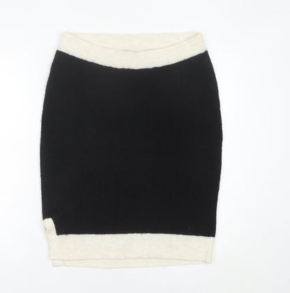 H&M Women’s Black White Knit Pencil Skirt Maternity Size M