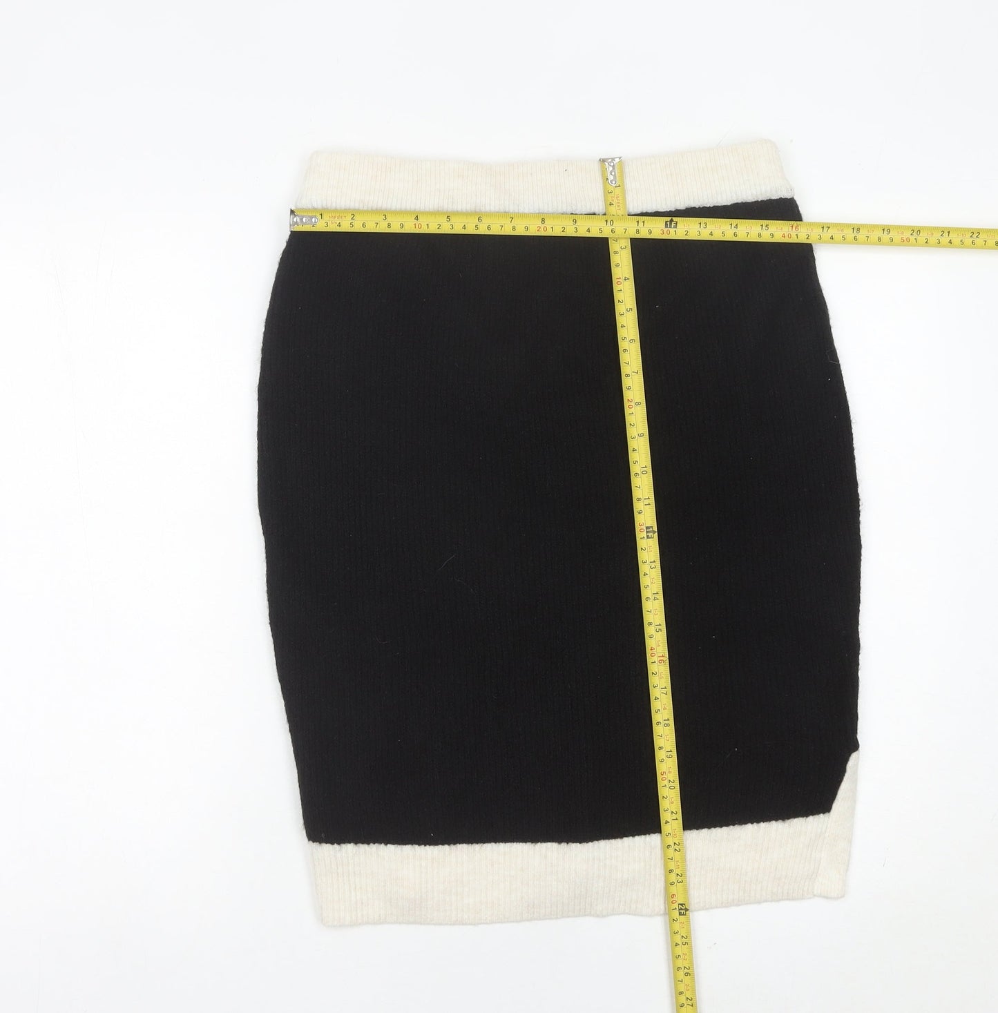 H&M Women’s Black White Knit Pencil Skirt Maternity Size M