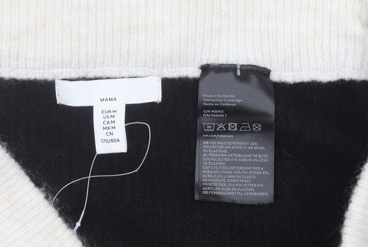 H&M Women’s Black White Knit Pencil Skirt Maternity Size M