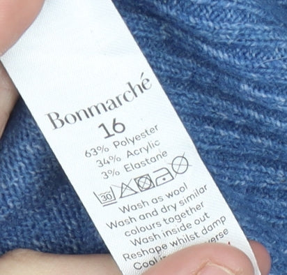 Womens UK Size 16 Bonmarché Blue Pullover Jumper