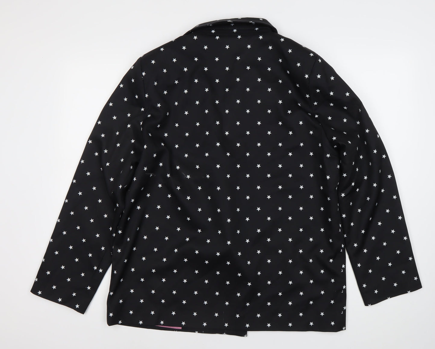 Daisy Street Womens Black Star Print Blazer Jacket UK 12