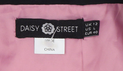 Daisy Street Womens Black Star Print Blazer Jacket UK 12