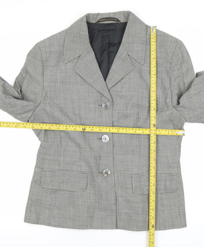 Marks and Spencer Women Grey Wool Blend Suit Jacket UK 14