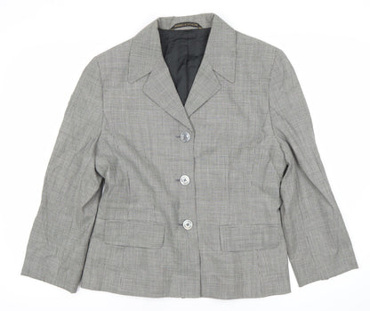 Marks and Spencer Women Grey Wool Blend Suit Jacket UK 14