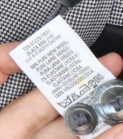 Marks and Spencer Women Grey Wool Blend Suit Jacket UK 14