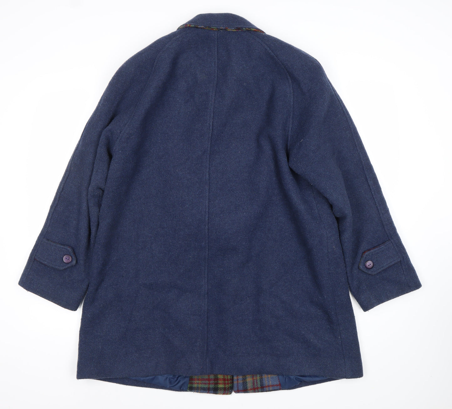 Lady Line London Women’s Blue Wool Blend Overcoat Size 14