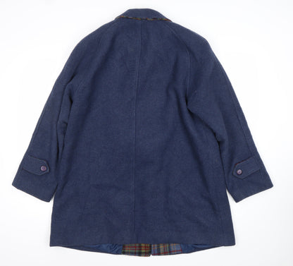 Lady Line London Women’s Blue Wool Blend Overcoat Size 14