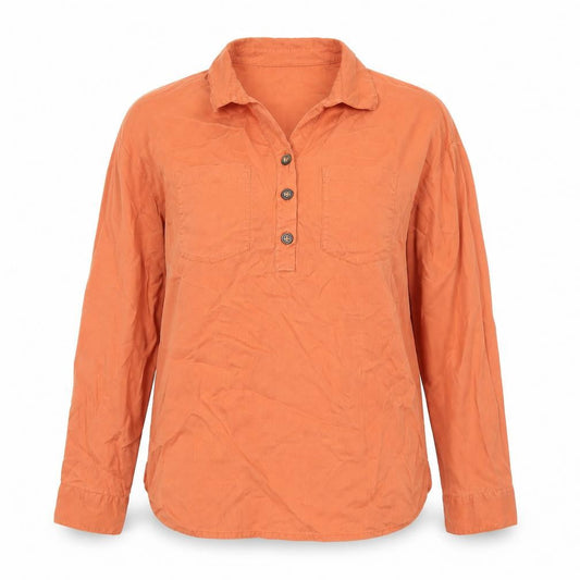 Womens UK Size 8 TU Orange Casual Button-Up
