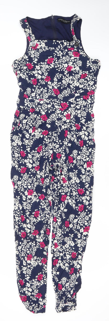 Dorothy Perkins Women’s Blue Floral Jumpsuit Size 10 Sleeveless