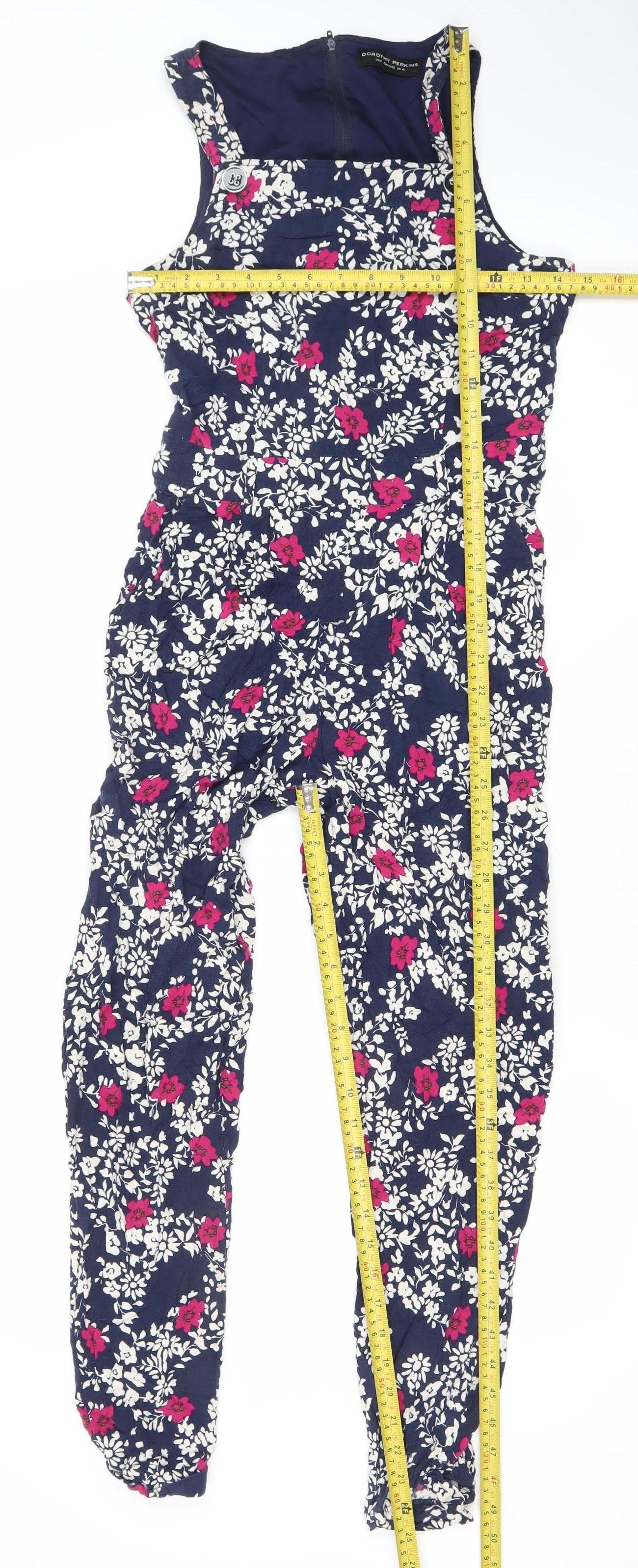 Dorothy Perkins Women’s Blue Floral Jumpsuit Size 10 Sleeveless