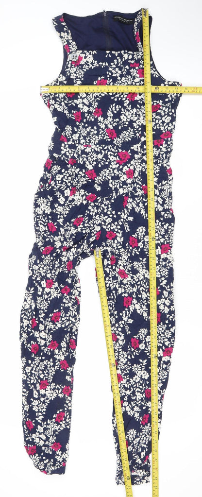 Dorothy Perkins Women’s Blue Floral Jumpsuit Size 10 Sleeveless