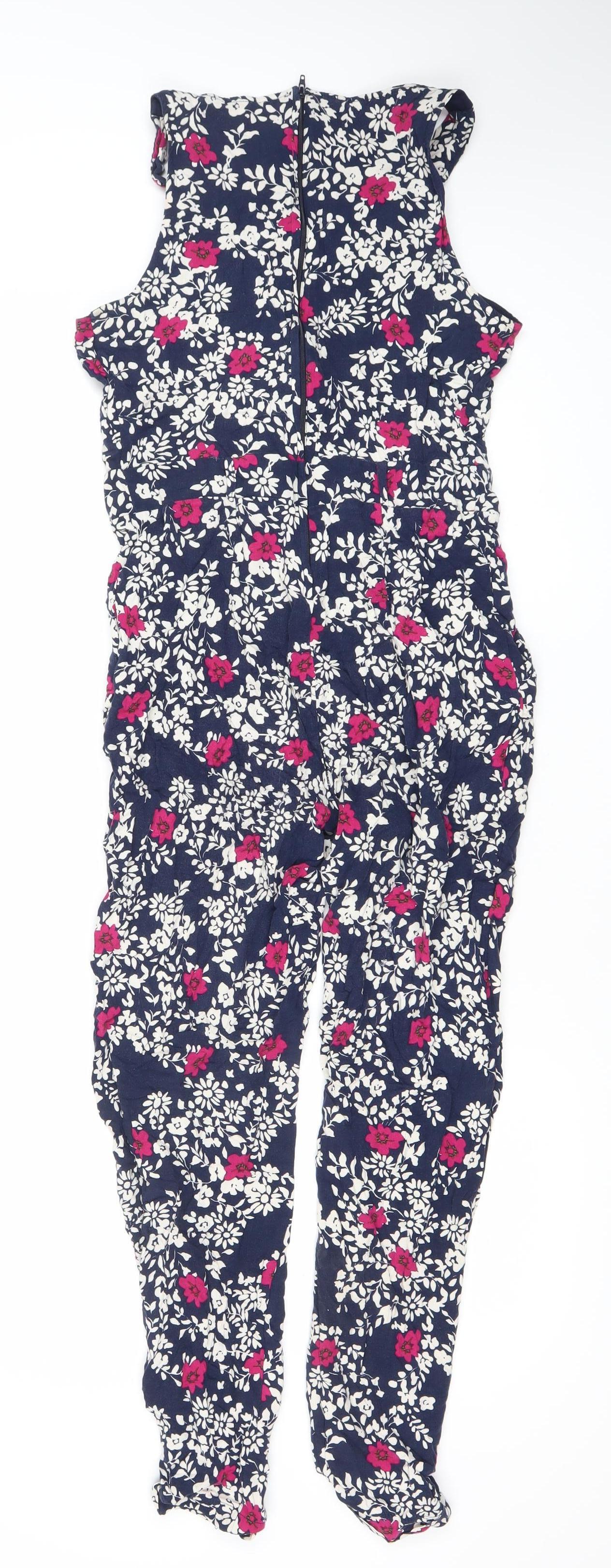 Dorothy Perkins Women’s Blue Floral Jumpsuit Size 10 Sleeveless