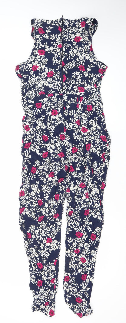 Dorothy Perkins Women’s Blue Floral Jumpsuit Size 10 Sleeveless