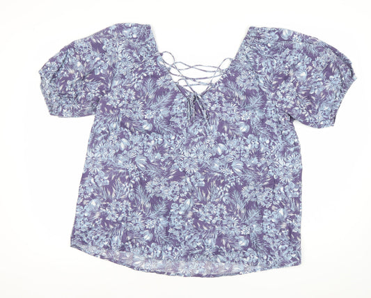 Womens UK Size 14 NEXT Purple Tunic Blouse