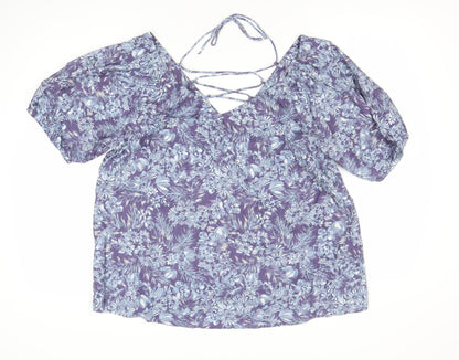 Womens UK Size 14 NEXT Purple Tunic Blouse