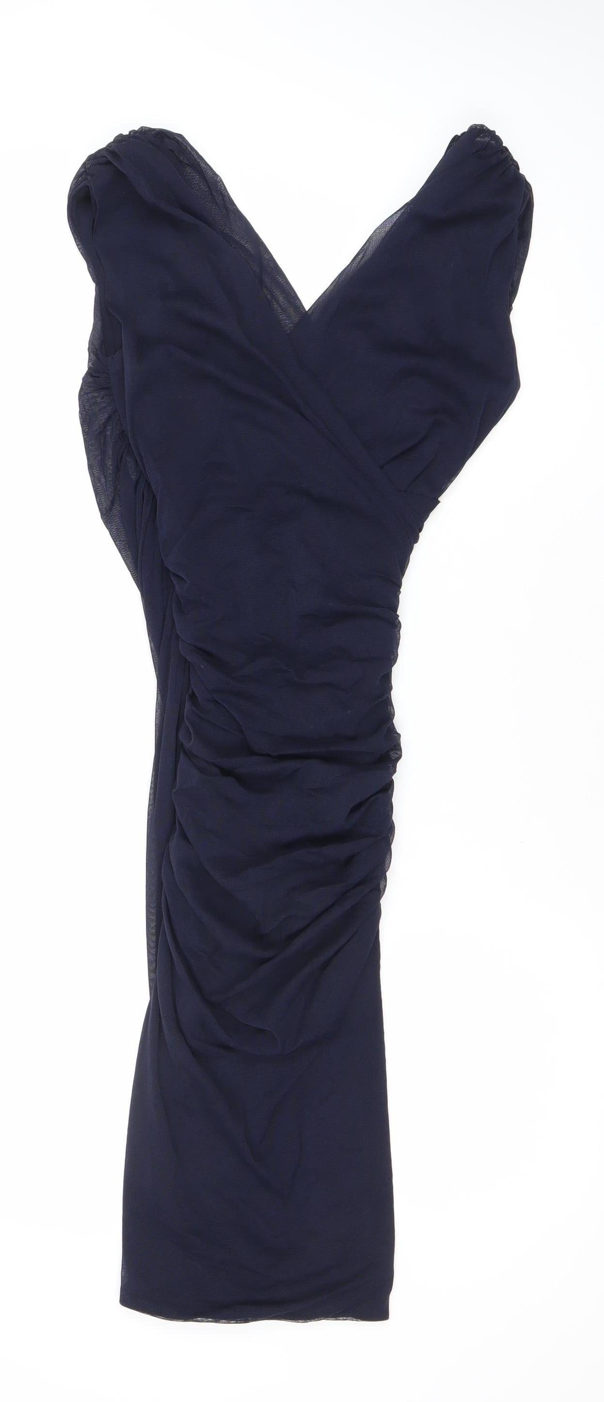 Phase Eight Women’s Blue Maxi Strapless Ruched Evening Dress Size 8