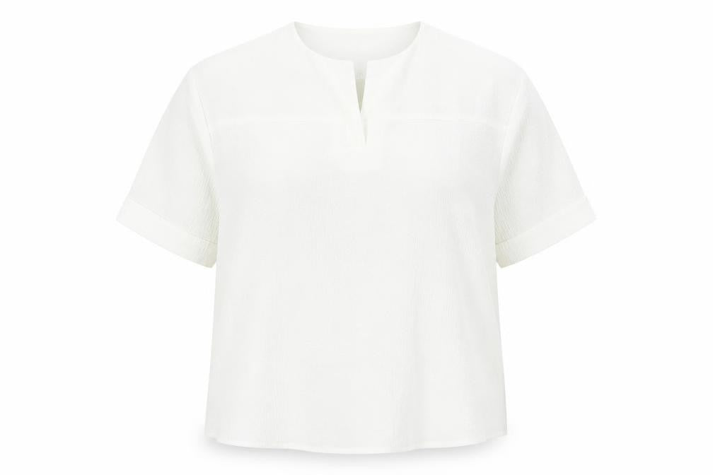 Damart Women's White Size 28 Basic Short Sleeve T-Shirt