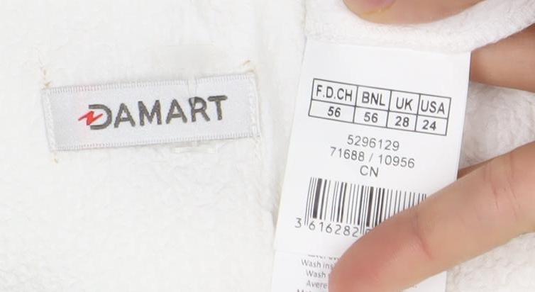 Damart Women's White Size 28 Basic Short Sleeve T-Shirt