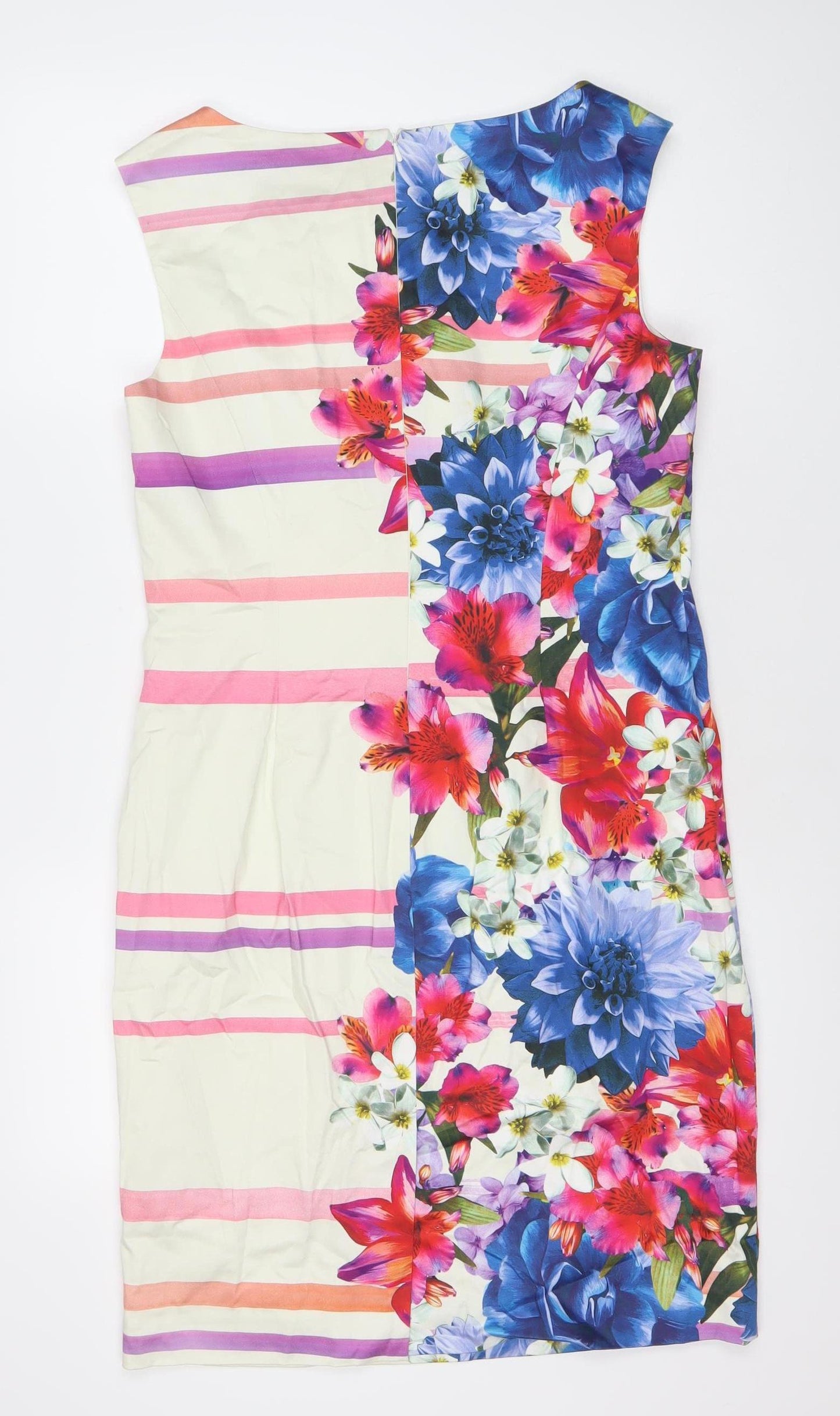 Monsoon Women’s Multicoloured Floral Sheath Dress UK 14 Knee Length