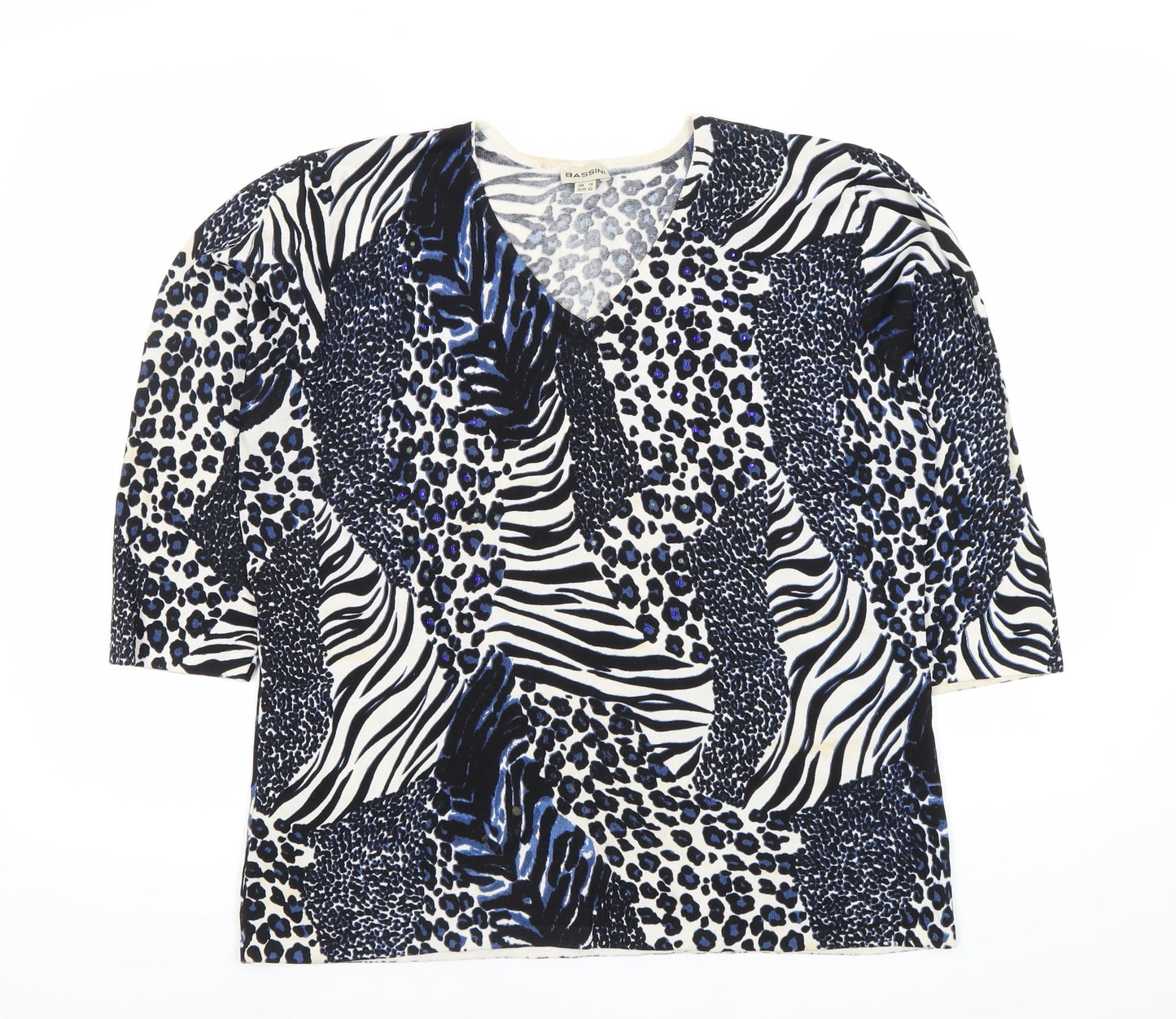 Womens UK Size 16 BASSINI Multicoloured Tunic Blouse