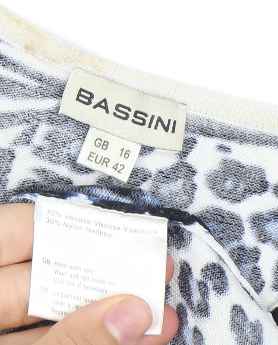 Womens UK Size 16 BASSINI Multicoloured Tunic Blouse