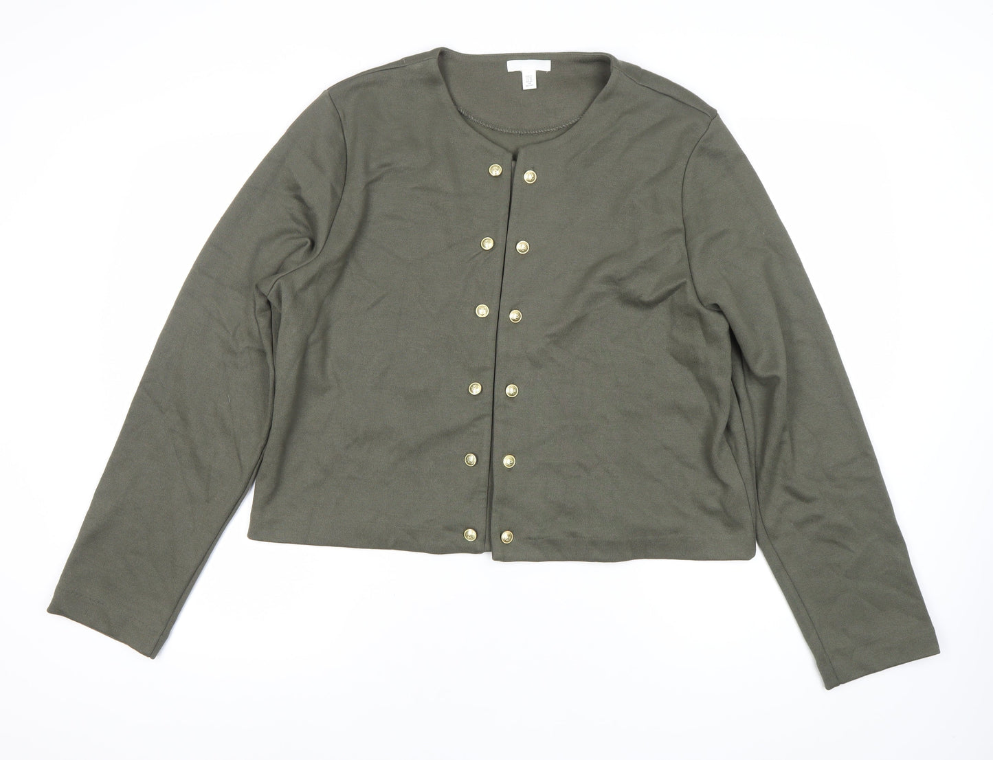 Womens UK Size XL H&M Green Cardigan Jumper