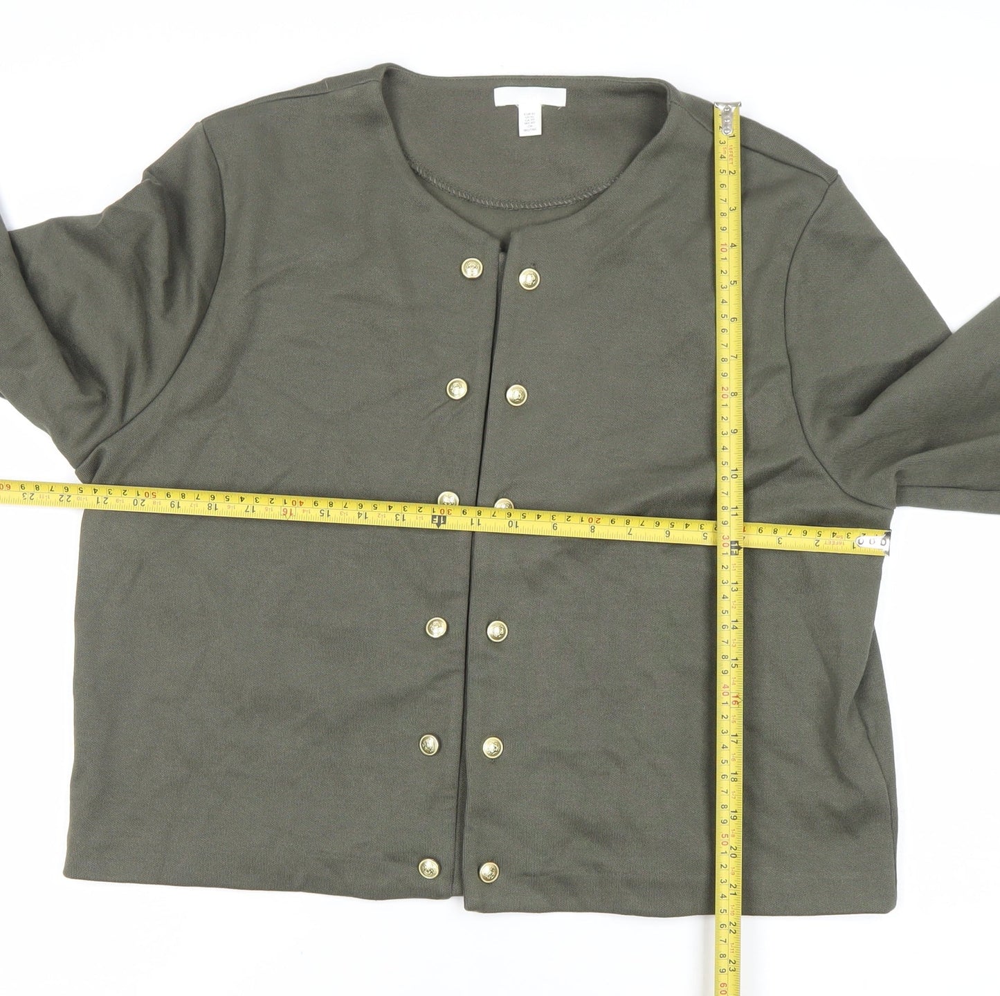 Womens UK Size XL H&M Green Cardigan Jumper