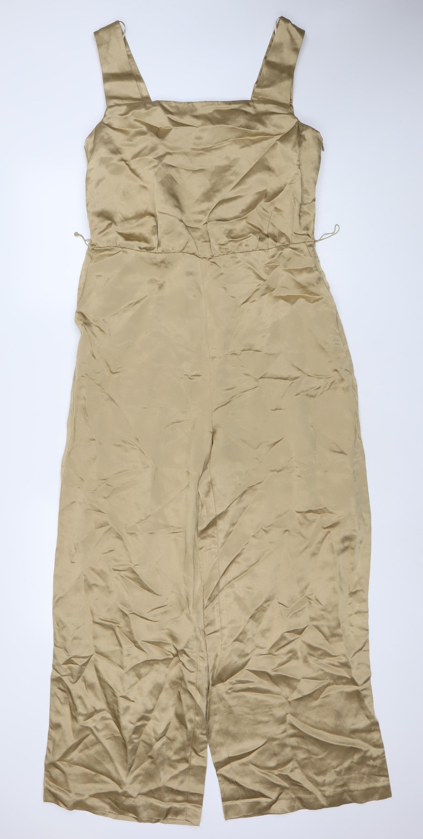 Autograph Women’s Beige Sleeveless Wide-Leg Jumpsuit Size 12