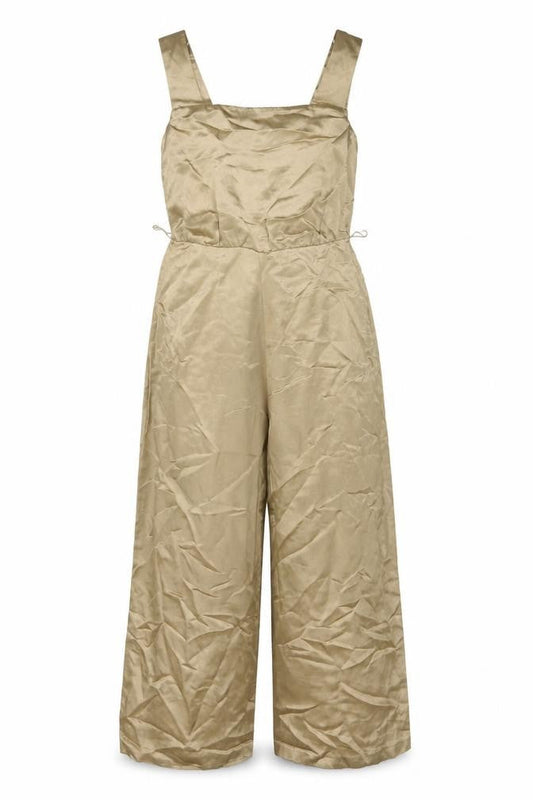 Autograph Women’s Beige Sleeveless Wide-Leg Jumpsuit Size 12