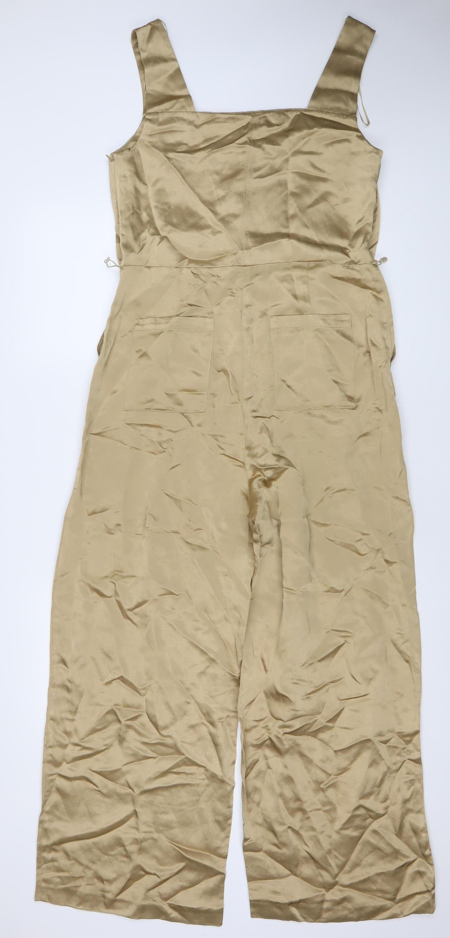 Autograph Women’s Beige Sleeveless Wide-Leg Jumpsuit Size 12