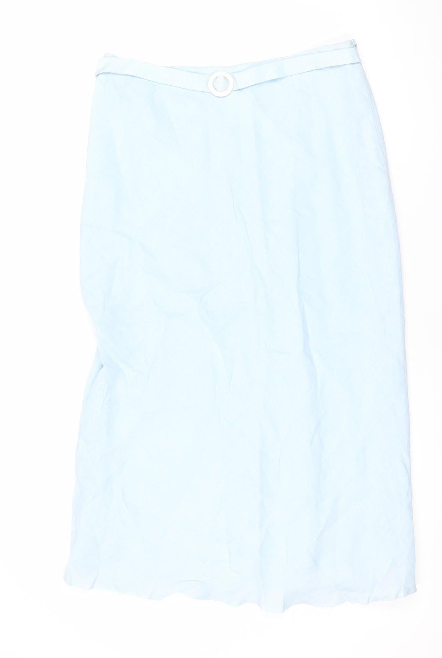 Kaliko Women’s Blue Linen Pencil Skirt Size 12 Knee Length Workwear