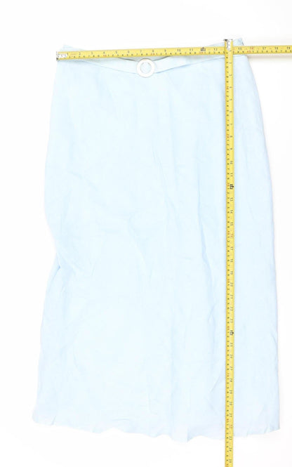 Kaliko Women’s Blue Linen Pencil Skirt Size 12 Knee Length Workwear