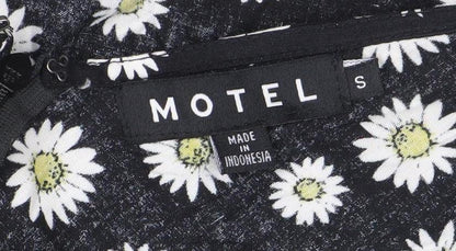 Motel Womens Black Floral Daisy Mini Slip Dress Size S