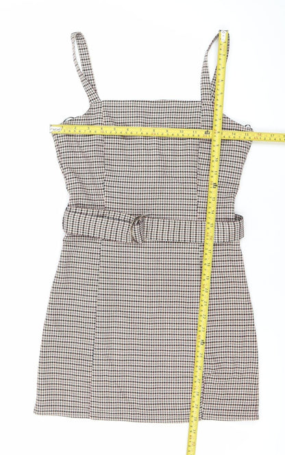 Pull&Bear Womens Multicoloured Houndstooth Mini Dress S