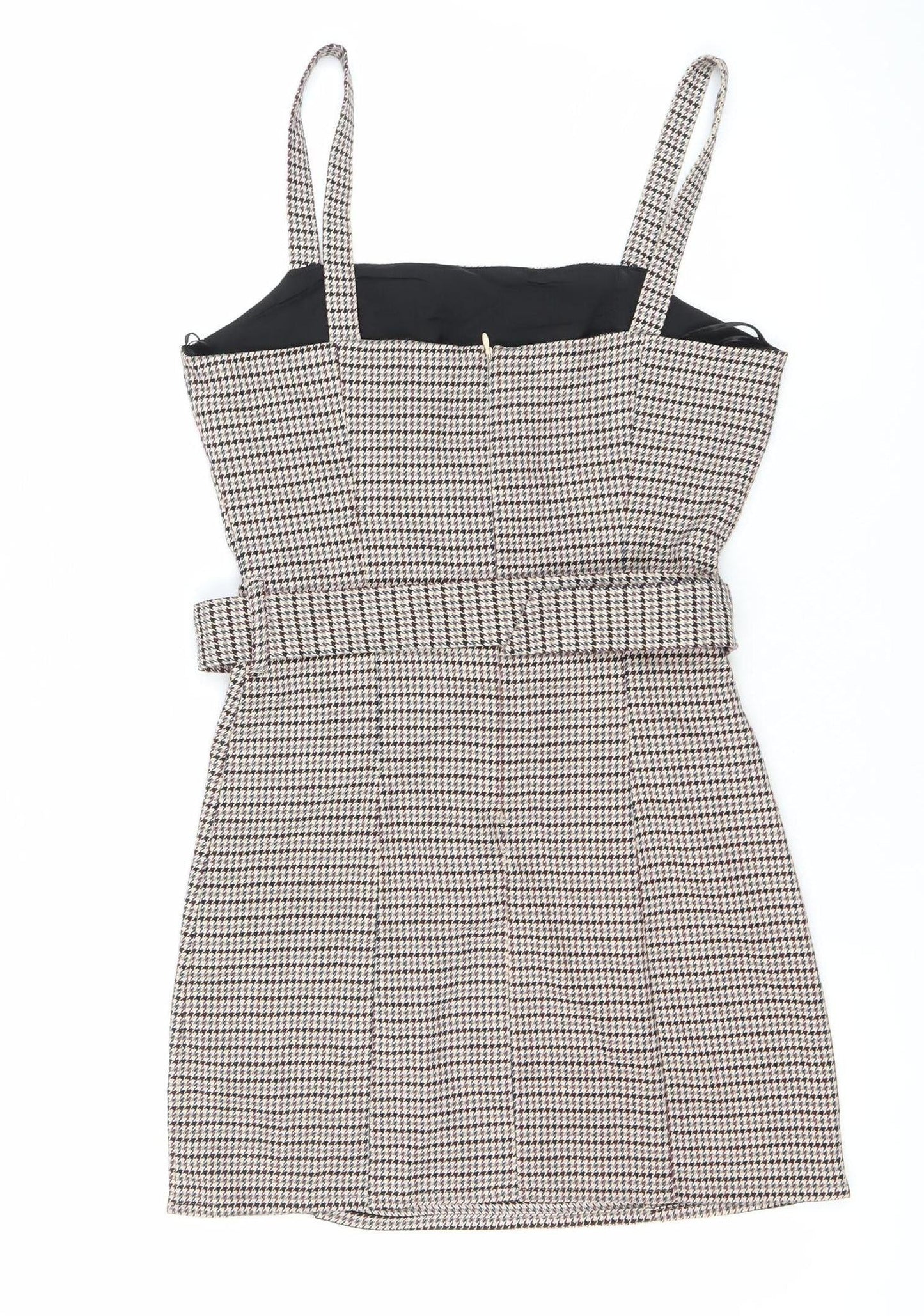 Pull&Bear Womens Multicoloured Houndstooth Mini Dress S