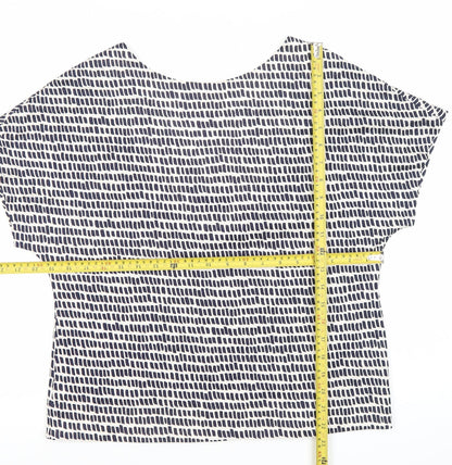 Jasper Conran Women’s White Geometric V-Neck Cotton T-Shirt Size 10