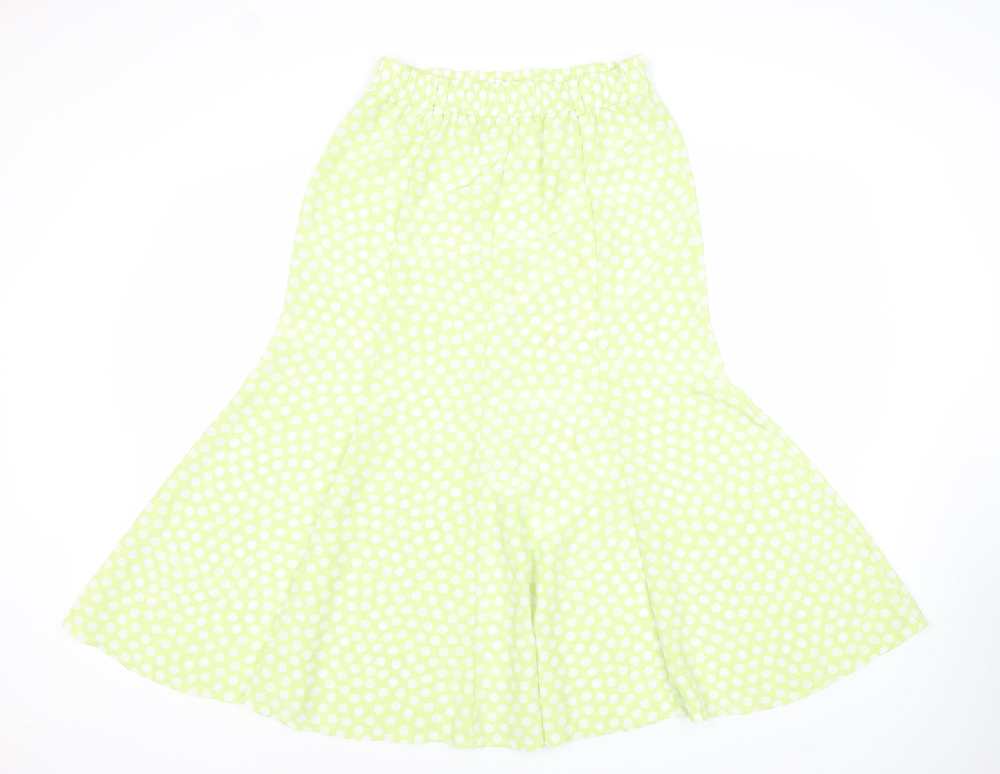 Jacques Vert Women’s Green Polka Dot Midi Flare Skirt Size 12