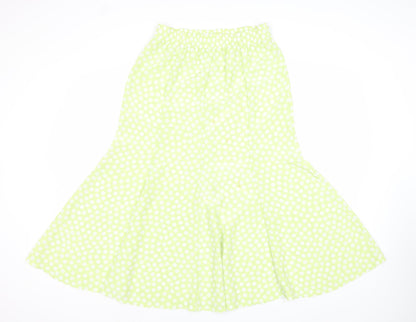 Jacques Vert Women’s Green Polka Dot Midi Flare Skirt Size 12