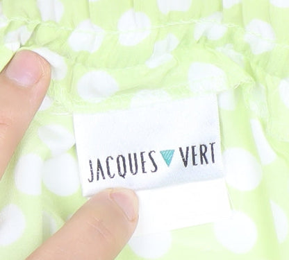 Jacques Vert Women’s Green Polka Dot Midi Flare Skirt Size 12