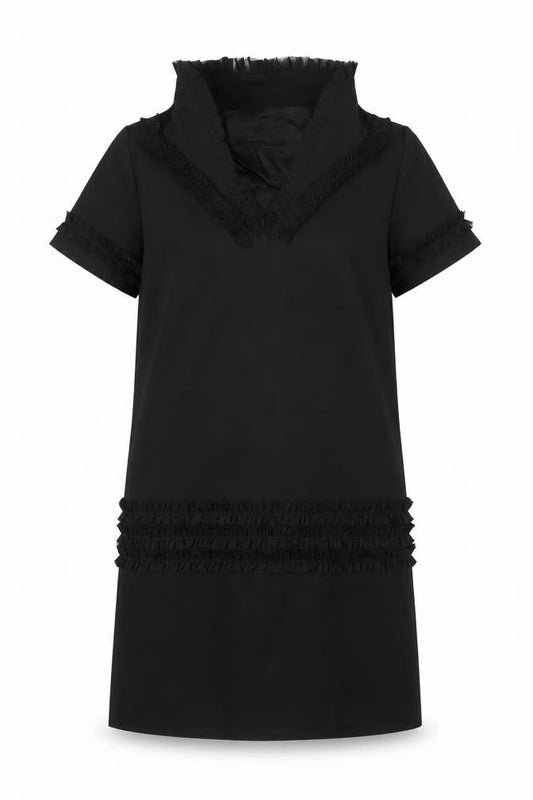 DSQUARED2 Girls Black Shift Dress 8Y Ruffle Detail Party Formal Outfit