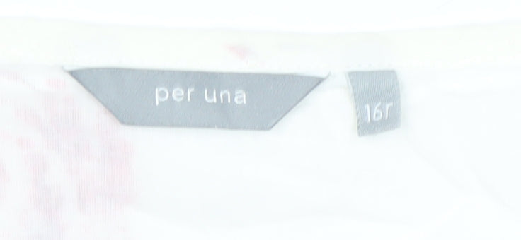 Marks and Spencer Women’s White Red Floral A-Line Midi Skirt Size 16