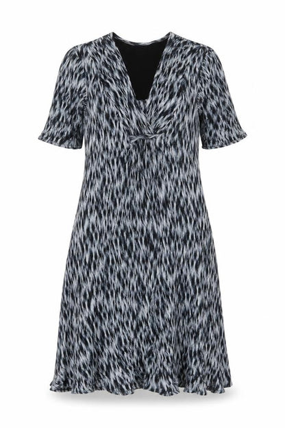 Jigsaw Women’s Black White Viscose Shift Dress S Knee Length