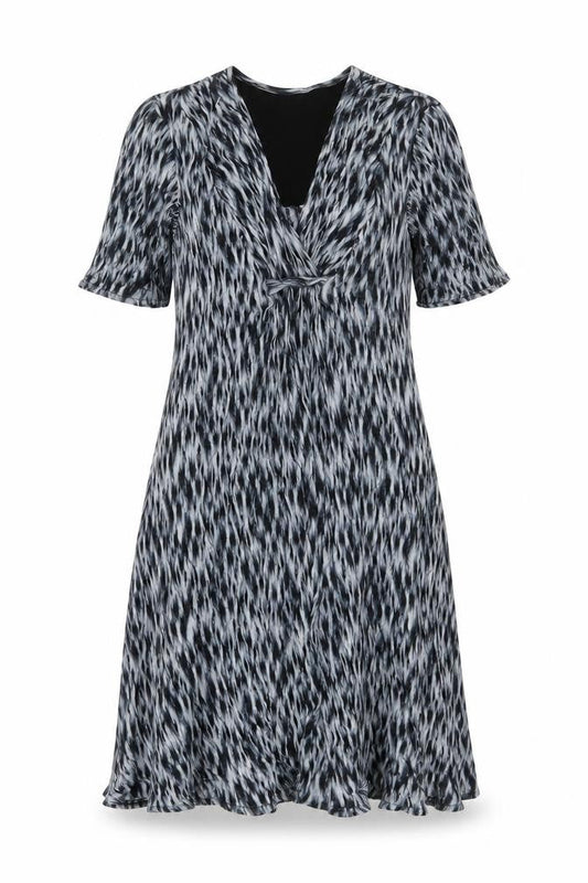 Jigsaw Women’s Black White Viscose Shift Dress S Knee Length