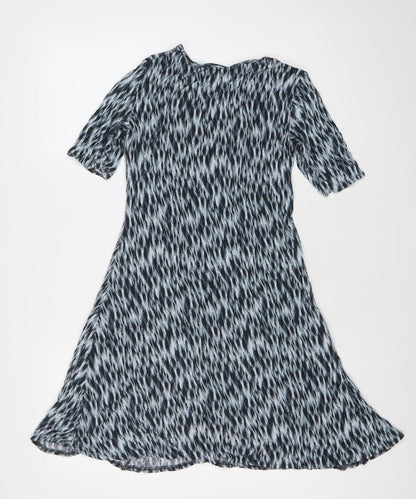 Jigsaw Women’s Black White Viscose Shift Dress S Knee Length
